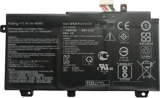 Laptop Battery B31n1726 Asus Fx80 Fx86 Tuf Fx504 Fx504ge Fx504gm Fx505 Fx505dt Fx505dy Fx505ge Fx505gd Fx505gm A15 Fa506iu A17 Fa706ii Series B3ii 1bneh B31bn91 A41lk9h 11.4v 48wh Oem Code 1-bat0315