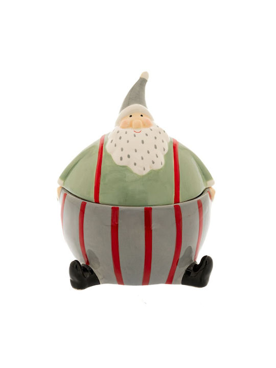 Christmas Cookie Jar Ceramic Gray L12xW11xD15cm.