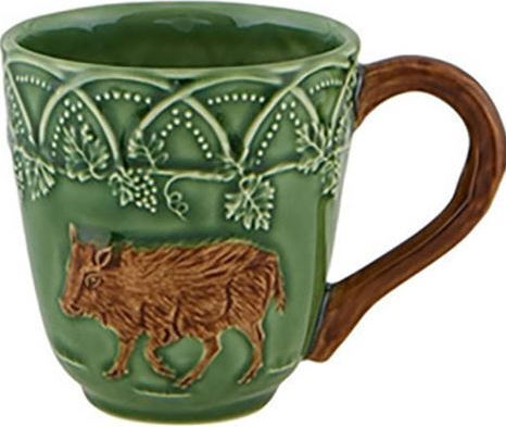 Bordallo Pinheiro Christmas Mug Ceramic Green L14xW10cm.