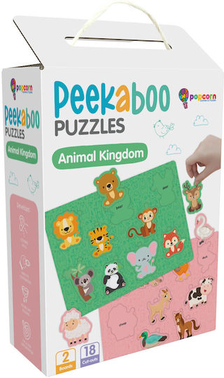 Kids Peg Puzzle Animals 18pcs Pop Corn Games & Puzzles