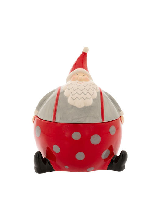 Christmas Cookie Jar Ceramic Red L15xW14xD19cm.