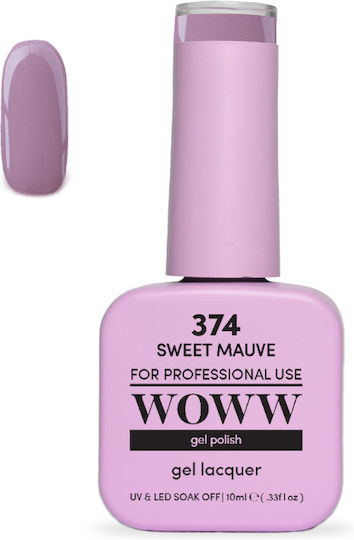 Woww Uv & Led Soak Off Gel Lacquer Sweet Mauve 374 10ml