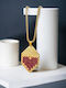 Lifelikes Necklace Hammered Rhombus Terracotta Gold
