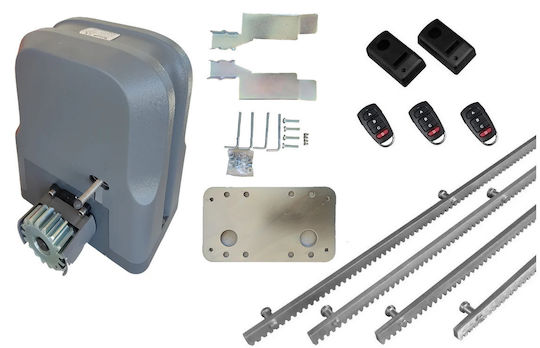 Doorado Σετ Μοτέρ Συρόμενης Γκαραζόπορτας Slg600-kit341 3 Τηλεχειριστήρια 4 Μέτρα Κρεμαγιέρα Φωτοκύτταρα Ενσύρματα