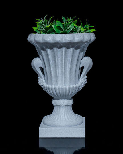 3D Art Shop Plastic Gray Vase Diameter 13.5xHeight 20cm