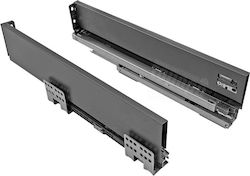 Hugobox Οδηγοί-συρταριού Πλαϊνοί Φρένο Slim Ανθρακί 116x500mm 2τεμ