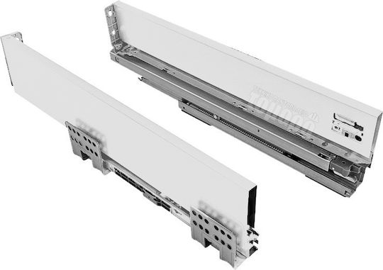 Hugobox странични водачи за чекмедже с спирачка тънки бели 84x500mm 2бр
