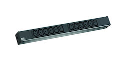 Bachmann Pdu 1u Montare în Rack 19-inch 12 Prize Iec Intrare Schuko Max 16 A Cablu 2 M Negru "333.616" Ștampilă Verde 4 Lei