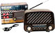MD-1302 BT Retro Portable Radio Rechargeable with Bluetooth and USB Dark Brown