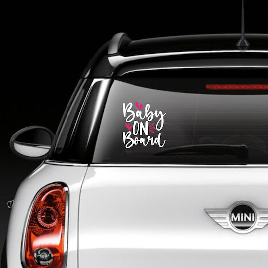 Caravelshop Baby an Bord Schild mit Aufkleber Rosa