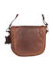 Leder Damentasche Schultertasche Tabac Braun