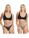 Bamboo Women's String 2Pack Black-beige