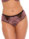 Damen Slip mit Spitze Black With Pink