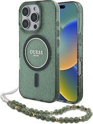 Guess IML Glitter With Pearl Strap MagSafe Verdη (iPhone 16 Pro Max) Guess IML Glitter With Pearl Strap MagSafe Verdη (iPhone 16 Pro Max)