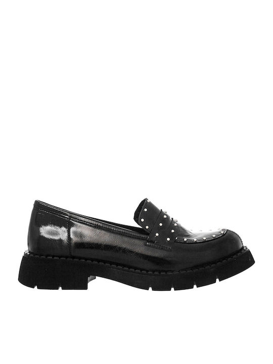 Δερμάτινα Γυναικεία Loafers σε Μαύρο Χρώμα