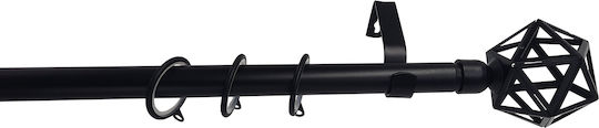 Central Home Ausziehbar Metallisch Vorhangstange Einfach Φ19mm 120cm Matte Black