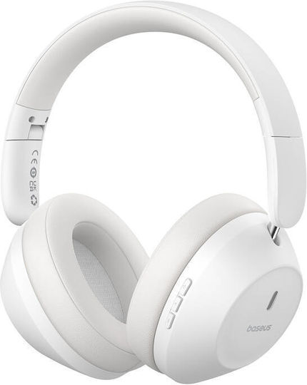 Baseus Bass 30 Max Wireless / Wired On Ear Headphones with 50 hours of Operation and Quick Charge White