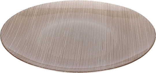 JK Home Decoration Glass Decorative Platter Gold 32x32cm