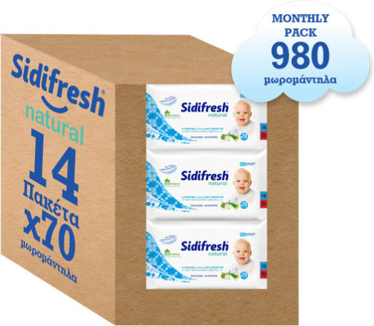 Sidifresh Natural Babytücher 14x70Stk