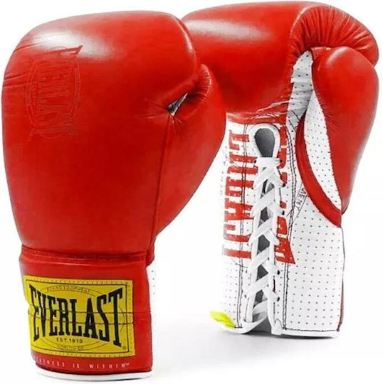 Everlast 1910 Classic Boxing Gloves Leather for Match Red