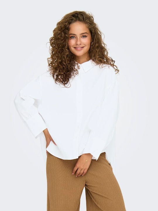 Only Women's Long Sleeve Shirt White