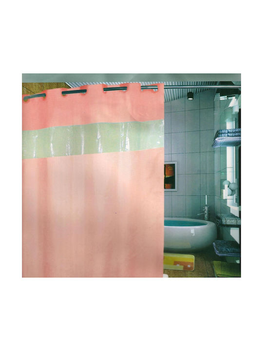 Shower Curtain Fabric with Hooks 180x180cm Trooks (Various Colors)