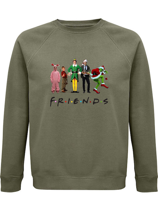 kirikoko Friends” Gang, Clark Griswold Grinch Ralphie Elf Kevin Sweatshirt Khaki