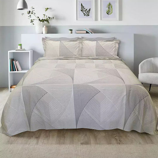 Lino Home Bettwäsche-Set Überdoppel 240x260cm. Loxo Beige, Pink, White 4Stück