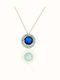 Metrongold Rosette Necklace in 14K White Gold Blue