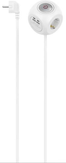 HAMA PowerCube 3 Θέσεων με Διακόπτη και Καλώδιο 1.4m