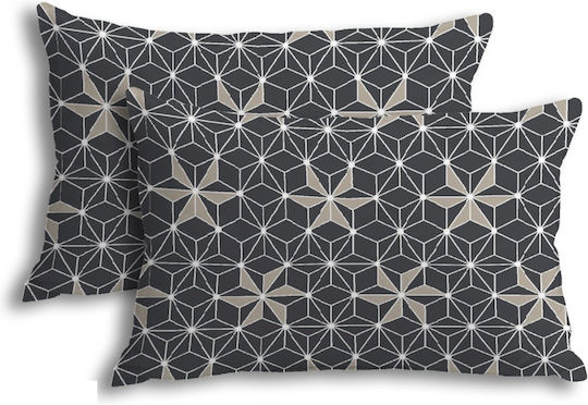 My Home Luxury Dona Kissenbezug-Set Schwarz 50x70cm.