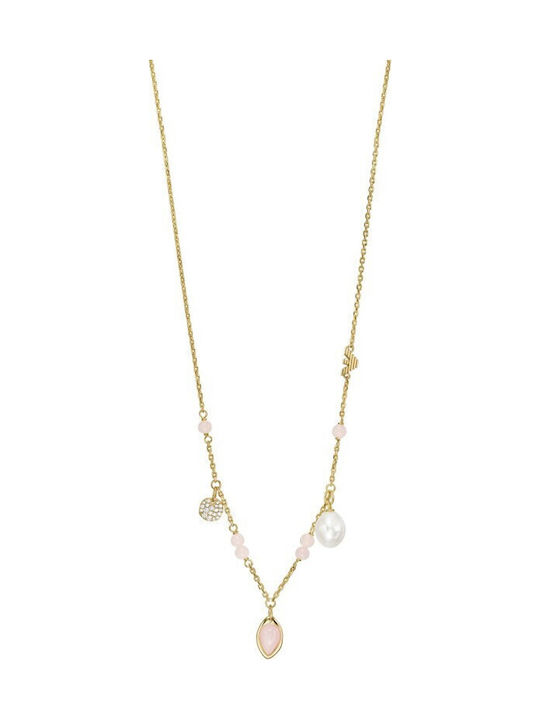 Emporio Armani Sentimental Necklace Gold Plated with Zircon