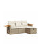 Corner Outdoor Sofa Rattan with Cushions 55x55x69cm