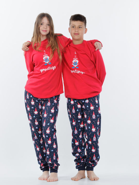 MEI Детска пижама Зимна red
