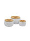 InTheBox Set of 3 General Use Food Jars with Lid Porcelain White 16x16x15.5cm 3 Pieces