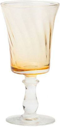 Colette Soft Set of Glasses for White Wine made of Glass in Yellow Color 6pcs