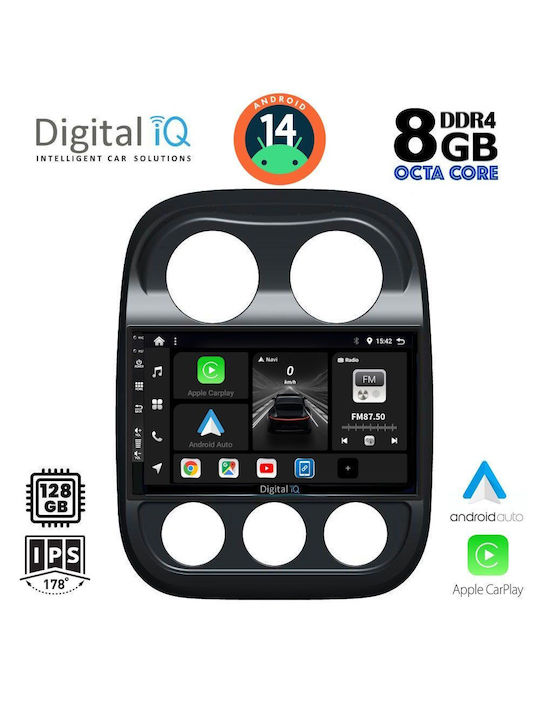 Digital IQ Ηχοσύστημα Αυτοκινήτου για Jeep Compass / Patriot 2007-2016 (Bluetooth/USB/AUX/WiFi/GPS/Apple-Carplay/Android-Auto) με Οθόνη Αφής 10"