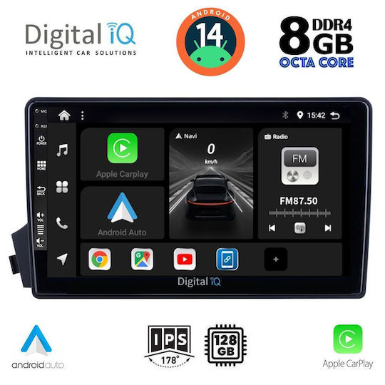 Digital IQ Ηχοσύστημα Αυτοκινήτου για Ssangyong Kyron 2006-2015 (Bluetooth/USB/AUX/WiFi/GPS/Apple-Carplay/Android-Auto) με Οθόνη Αφής 9"