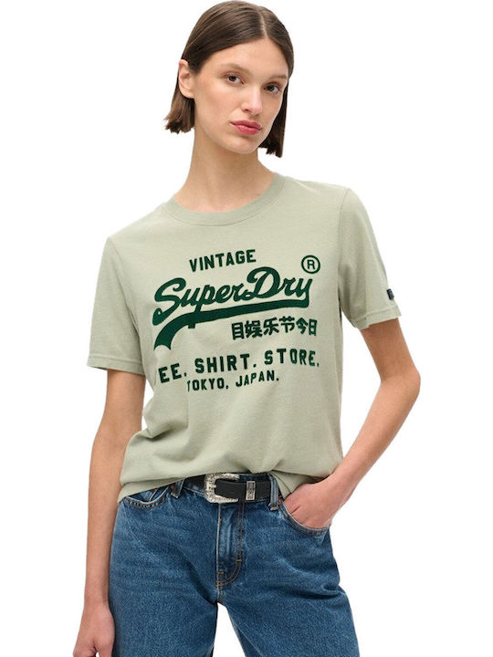 Superdry Classic Vl Graphic Women's Blouse Green