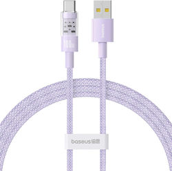 Baseus Gem USB 2.0 Cable USB-C Male - USB-A 100W PD Purple 1m P10373002511-00