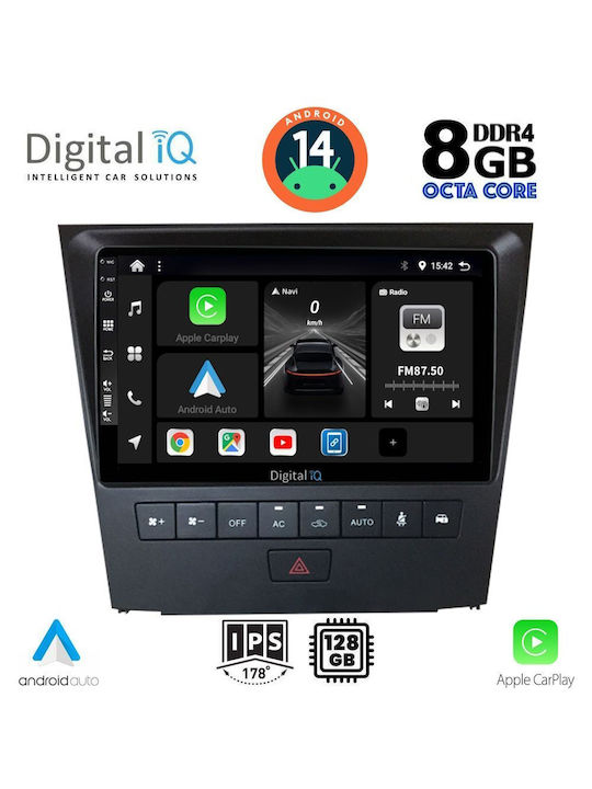 Digital IQ Sistem Audio Auto pentru Lexus GS F 2004-2011 (Bluetooth/USB/AUX/WiFi/GPS/Apple-Carplay/Android-Auto) cu Ecran Tactil 9"