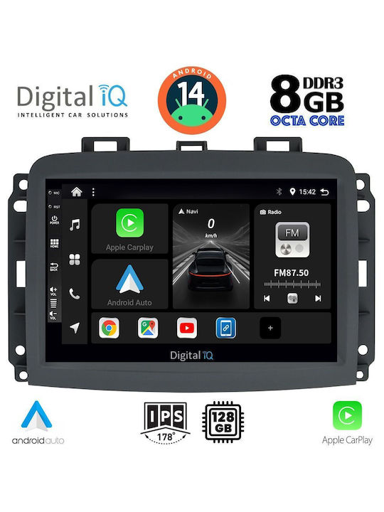 Digital IQ Auto-Audiosystem für Fiat 500L 2012> (Bluetooth/USB/AUX/WiFi/GPS/Apple-Carplay/Android-Auto) mit Touchscreen 10"