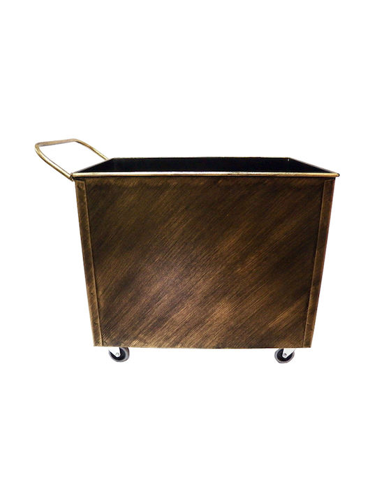 GTMED Μεταλλικό Κουτί Αποθήκευσης Ξύλων 54x40x40cm Χάλκινο