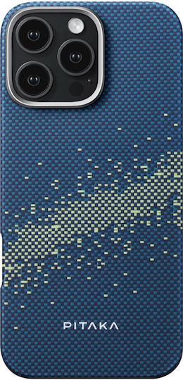 Pitaka Umschlag Rückseite Aramid Fiber 1.05mm Blau (iPhone 17 Pro / iPhone 16 Pro)