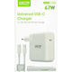Green Lyca Φορτιστής με Θύρα USB-C και Καλώδιο USB-C - USB-C 67W Power Delivery Πράσινος (G-1260)