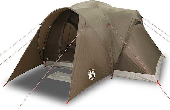 vidaXL Σκηνή Camping Καφέ για 6 Άτομα 375x225x176εκ.