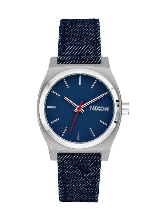 Nixon Medium Time Teller Ανδρικό Ρολόι 31mm Μπαταρίας με Μπλε Υφασμάτινο Λουράκι