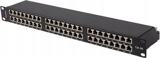 Lanberg Patch Panel Shielded για Rack 1U 19" 48 Θυρών cat6a Μαύρο