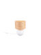 Trio Lighting Ceramic Table Lamp for E27 Socket with Beige Shade and White Base