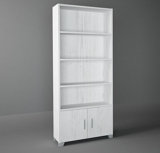 Bücherregal Boden Weiß 75x30x180cm